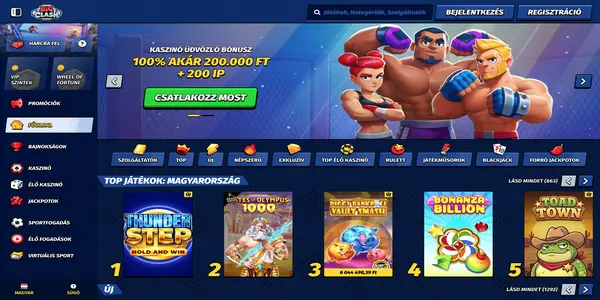 BigClash Casino úvodná stránka na mobile